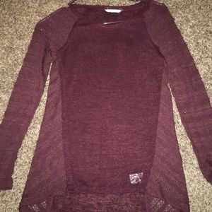 Long maroon sweater